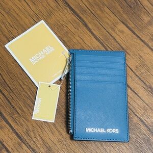 MICHAEL KORS OUTLET Blue Medium Logo Card Case New with tags!!!